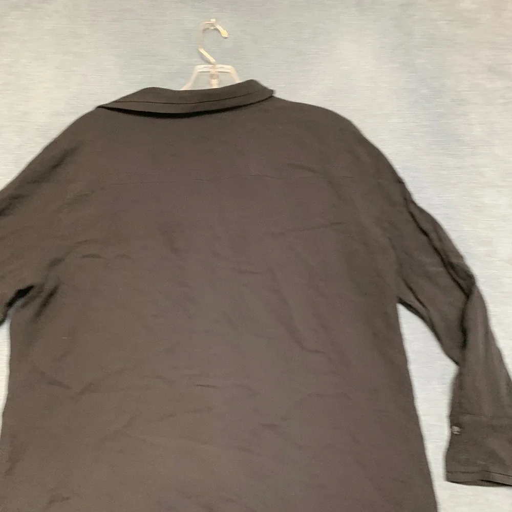 Lafayette 148 Shirt Womens Black Long Sleeve Collared Classic Button Front - Picture 16 of 16